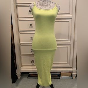NWT Missguided Lime Rib Cami Midaxi Dress